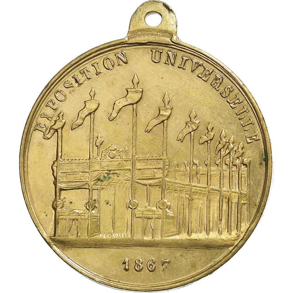 France, Medal, Napoléon III, Exposition universelle de Paris, 1867, Brass