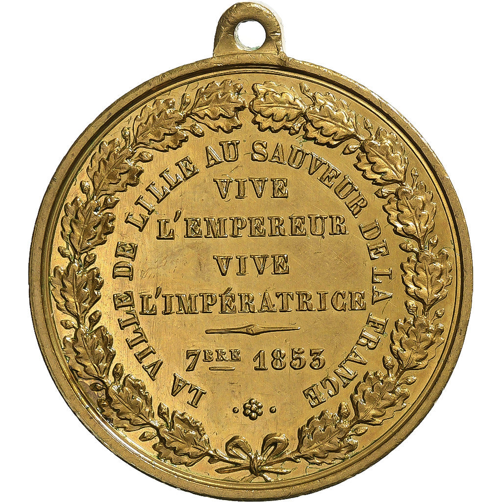 Frankreich, Medaille, Napoléon III, Ville de Lille, 1853, Messing, VZ