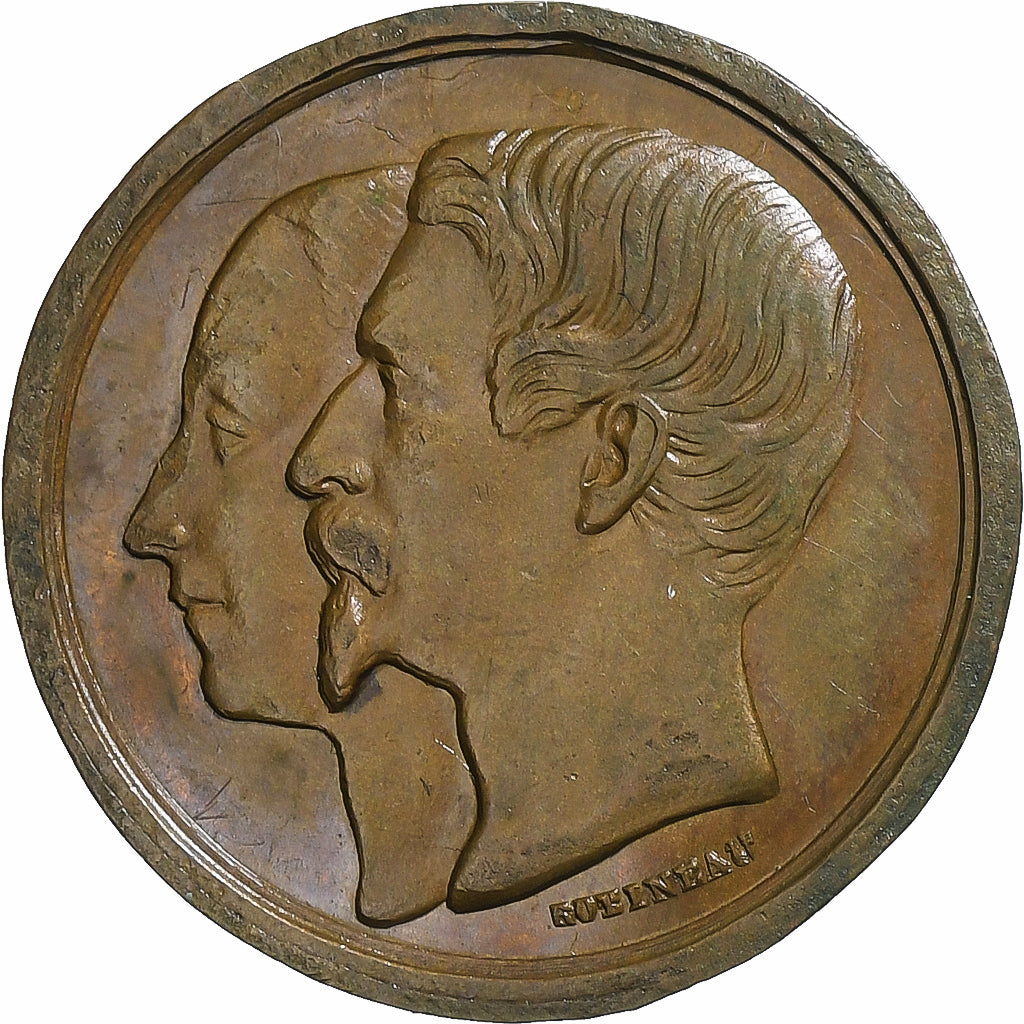 Francja, medal, Napoléon III, Ville de Lille, 1853, Mosiądz, AU(50-53)