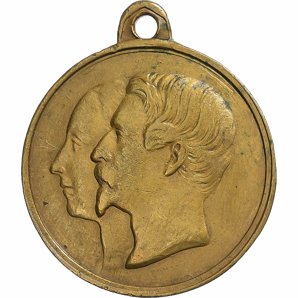 France, Medal, Napoléon III, Voyage du Nord, 1853, Brass, AU(50-53)