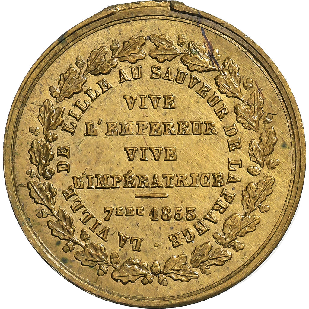 Frankrijk, Medaille, Napoléon III, Ville de Lille, 1853, Tin, ZF+