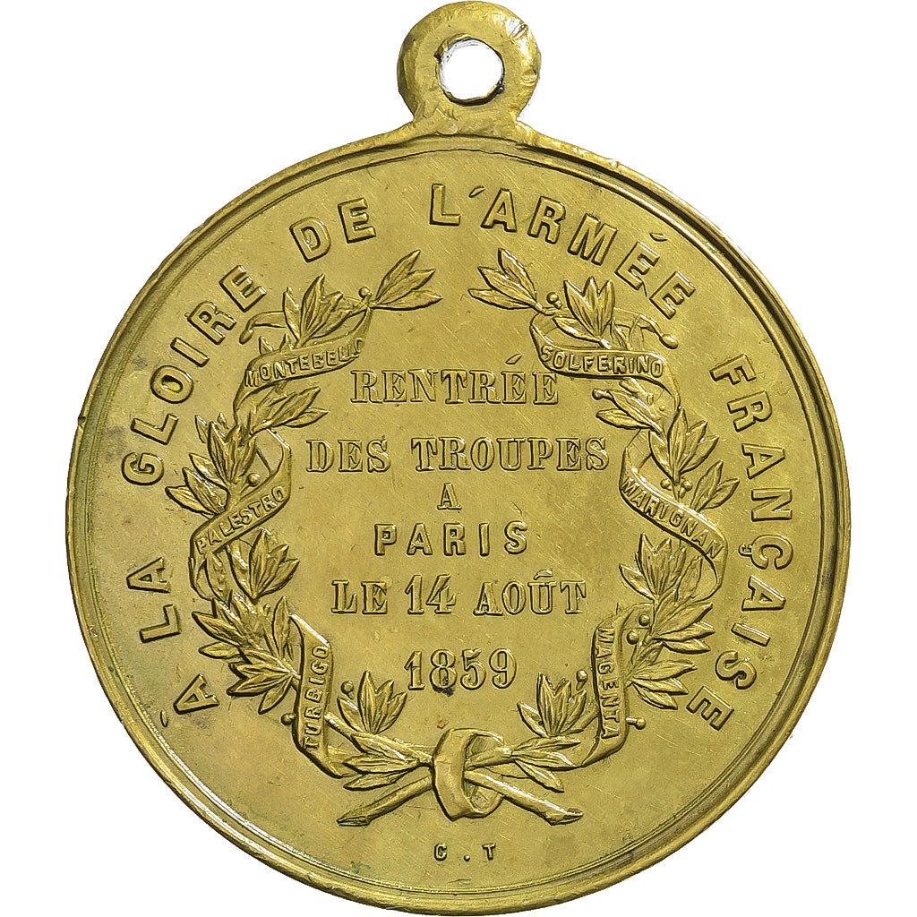 Francia, medaglia, Napoléon III, Campagne d'Italie, Rentrée de l'Armée à