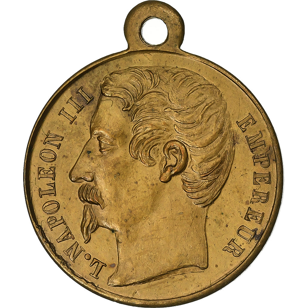 Frankreich, Medaille, Napoléon III, Grand Concours Vocal, Lille, 1855, Messing