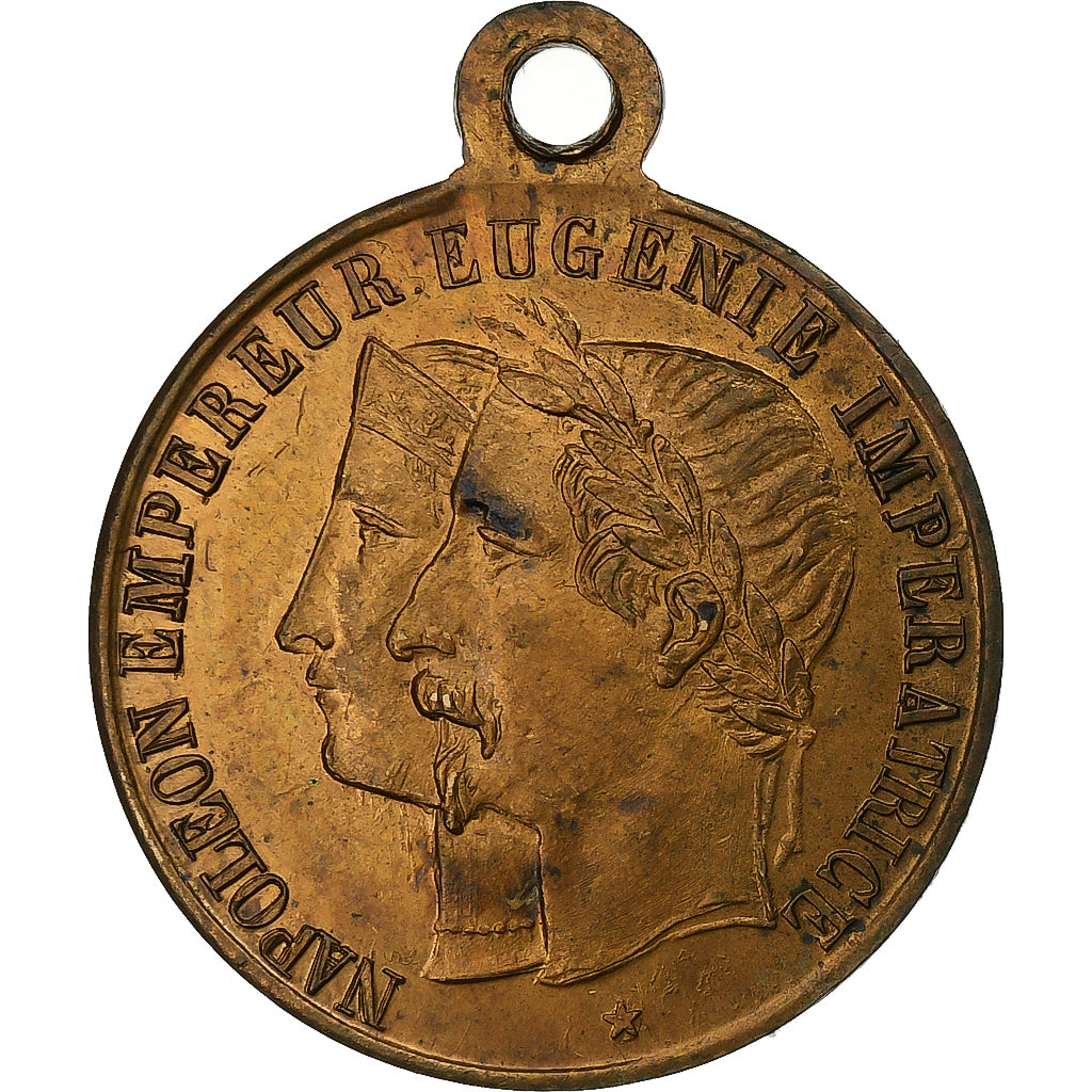 Frankrijk, Medaille, Napoléon III, Bourse de Lille, 1853, Tin, ZF+