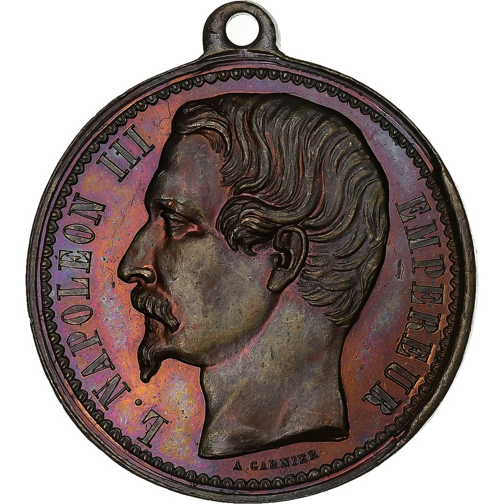 Frankreich, Medaille, Napoléon III, Bourse de Lille, 1853, Kupfer, Garnier, VZ