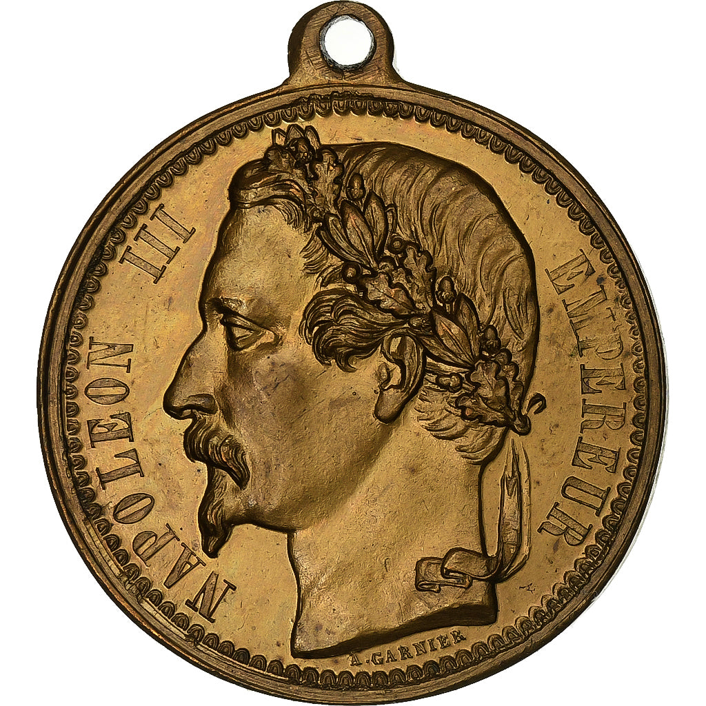 Frankreich, Medaille, Napoléon III, Bourse de Lille, 1853, Messing, Garnier, VZ