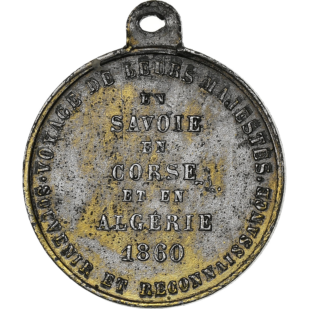 Francia, medalla, Napoléon III, Visite de l'Empereur en Savoie, Corse et