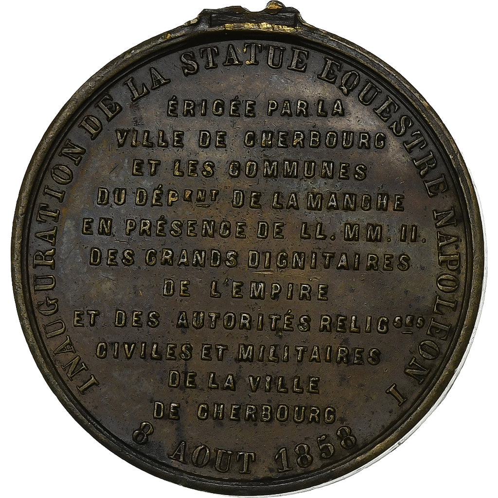 France, Médaille, Napoléon III, Statue Equestre de Napoléon Ier, Cherbourg