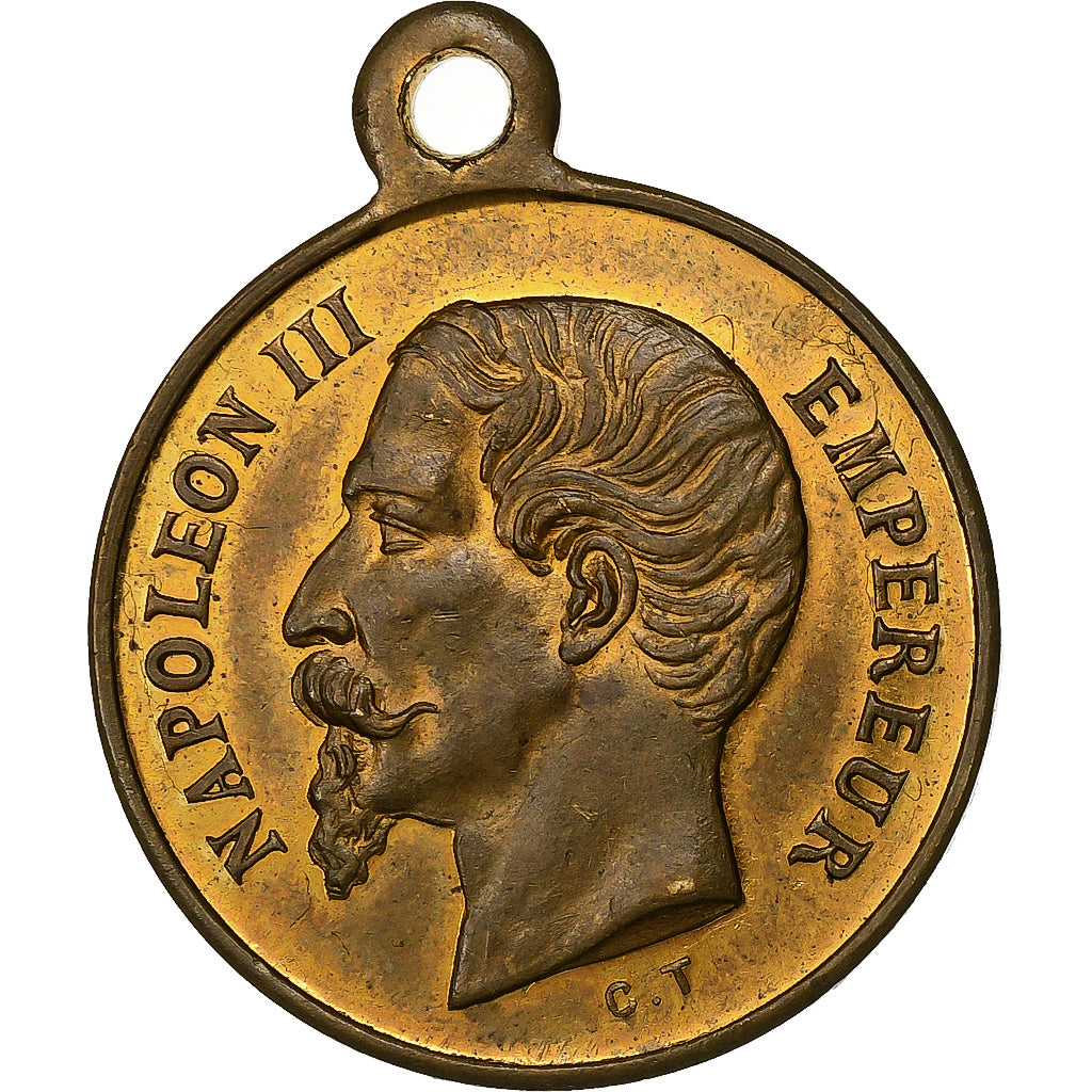 France, Medal, Napoléon III, Inauguration de la Fontaine Saint-Michel, 1860