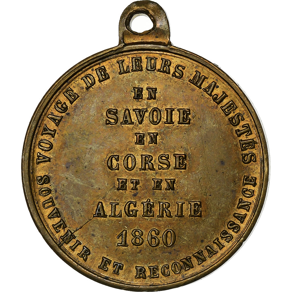 Francia, medaglia, Napoléon III, Visite de l'Empereur en Savoie, Corse et