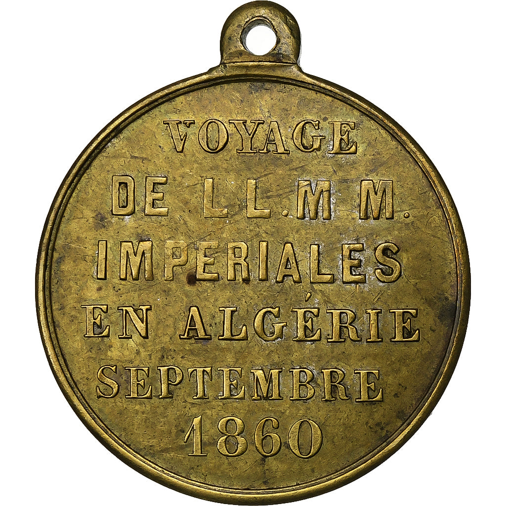 Algeria, Medal, Napoléon III, Voyage en Algérie, 1860, Brass, Caqué