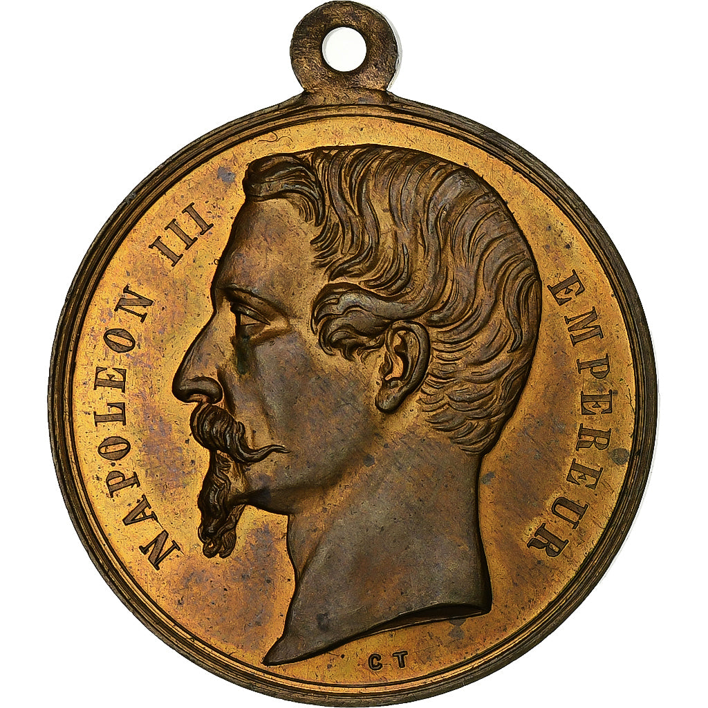 Frankreich, Medaille, Napoléon III, Concours Musical à Lille, 1862, Messing