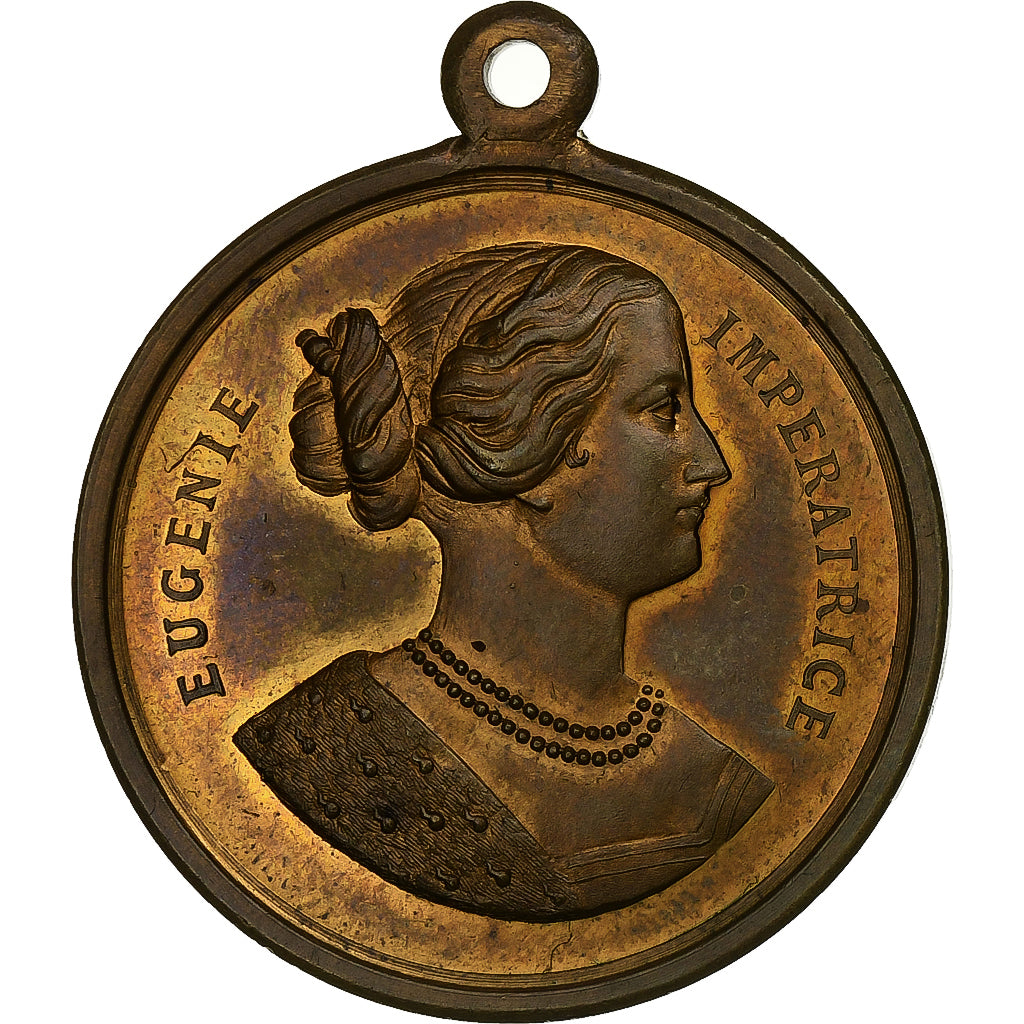 France, Medal, Impératrice Eugénie, Concours Musical à Lille, 1862, Brass