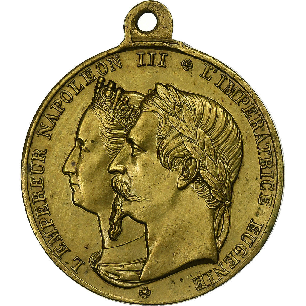 Francia, medaglia, Napoleon III and Eugenie, Voyage dans le Cher, 1862, Ottone
