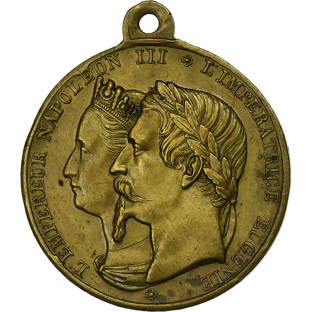 France, Médaille, Napoleon III and Eugenie, Voyage dans la Nièvre, 1862