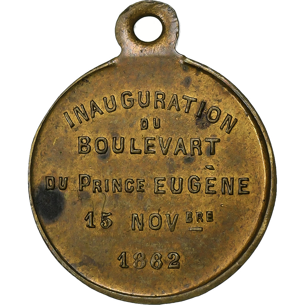 Frankreich, Medaille, Inauguration du Boulevard Eugène, 1862, Messing, Trotin