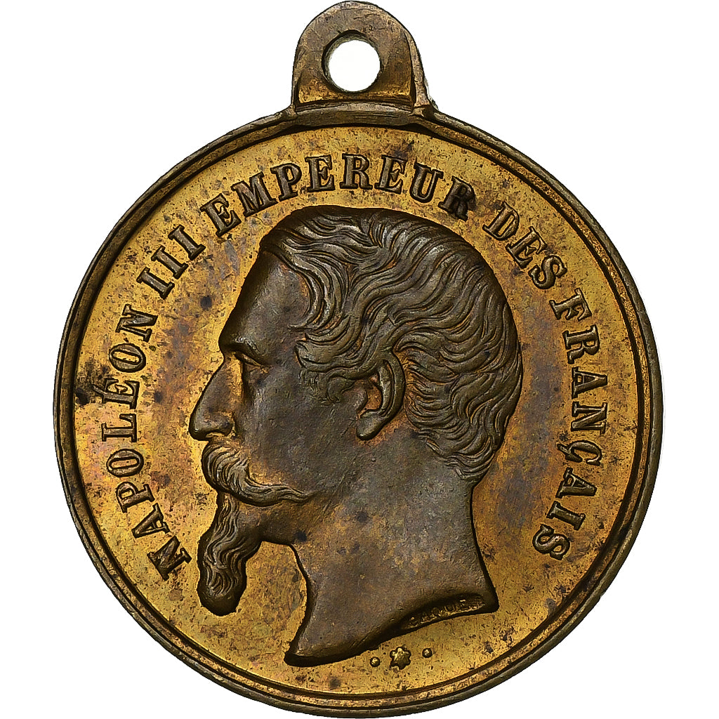 Frankreich, Medaille, Festival de Charleville, 1864, Messing, Caqué, SS+