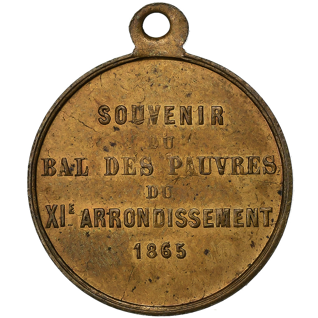 Francia, medaglia, Napoléon III, Bal des Pauvres du XIème Arrondissement