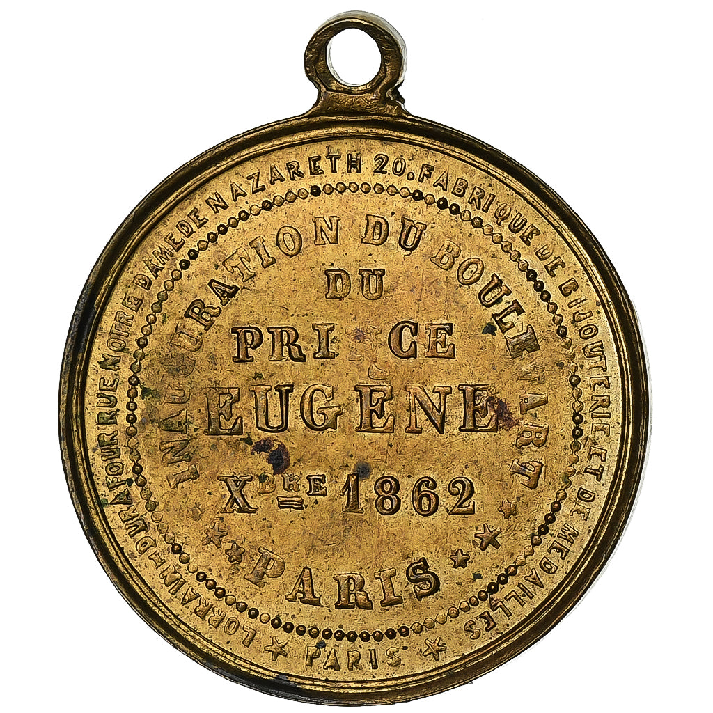 Francia, medaglia, Inauguration du Boulevard Eugène, 1862, Ottone, BB