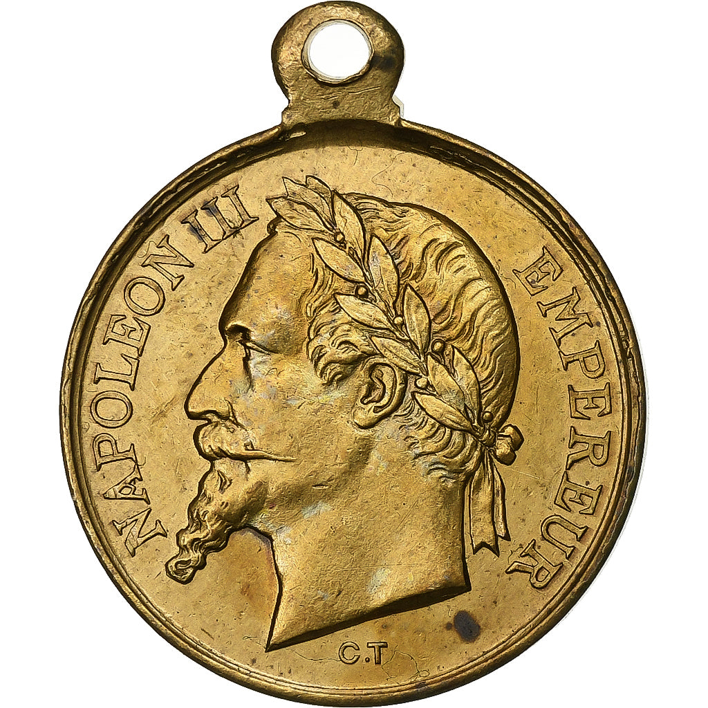 Frankreich, Medaille, Napoléon III, Fêtes de Lille, 1867, Messing, SS+