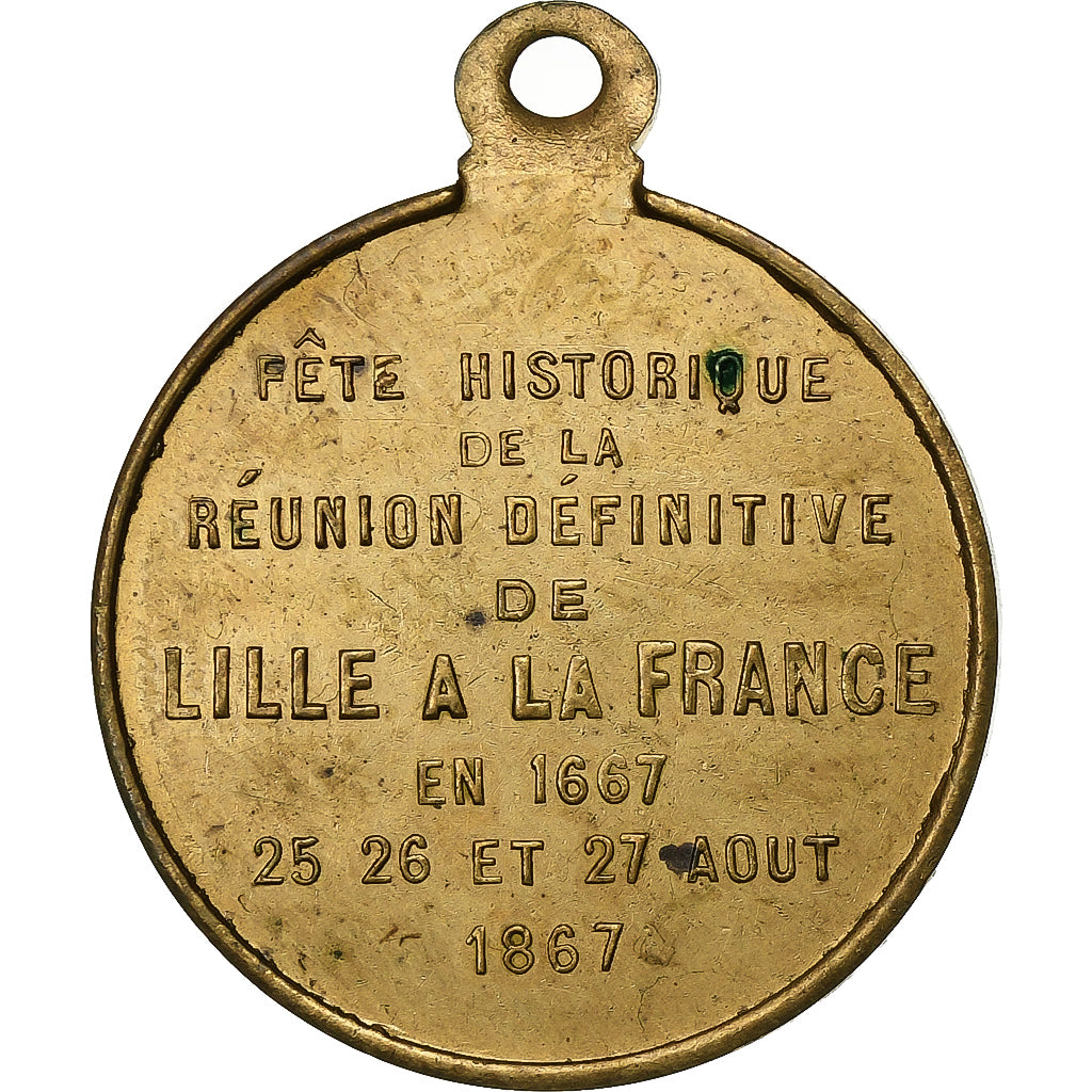 Frankreich, Medaille, Napoléon III, Fêtes de Lille, 1867, Messing, SS+