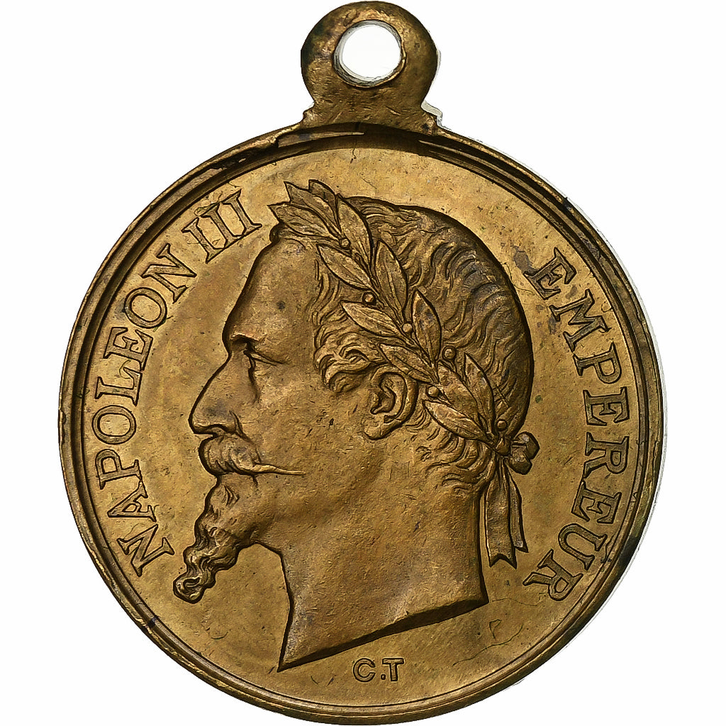 Frankreich, Medaille, Napoléon III, Fêtes de Lille, 1867, Messing, SS+