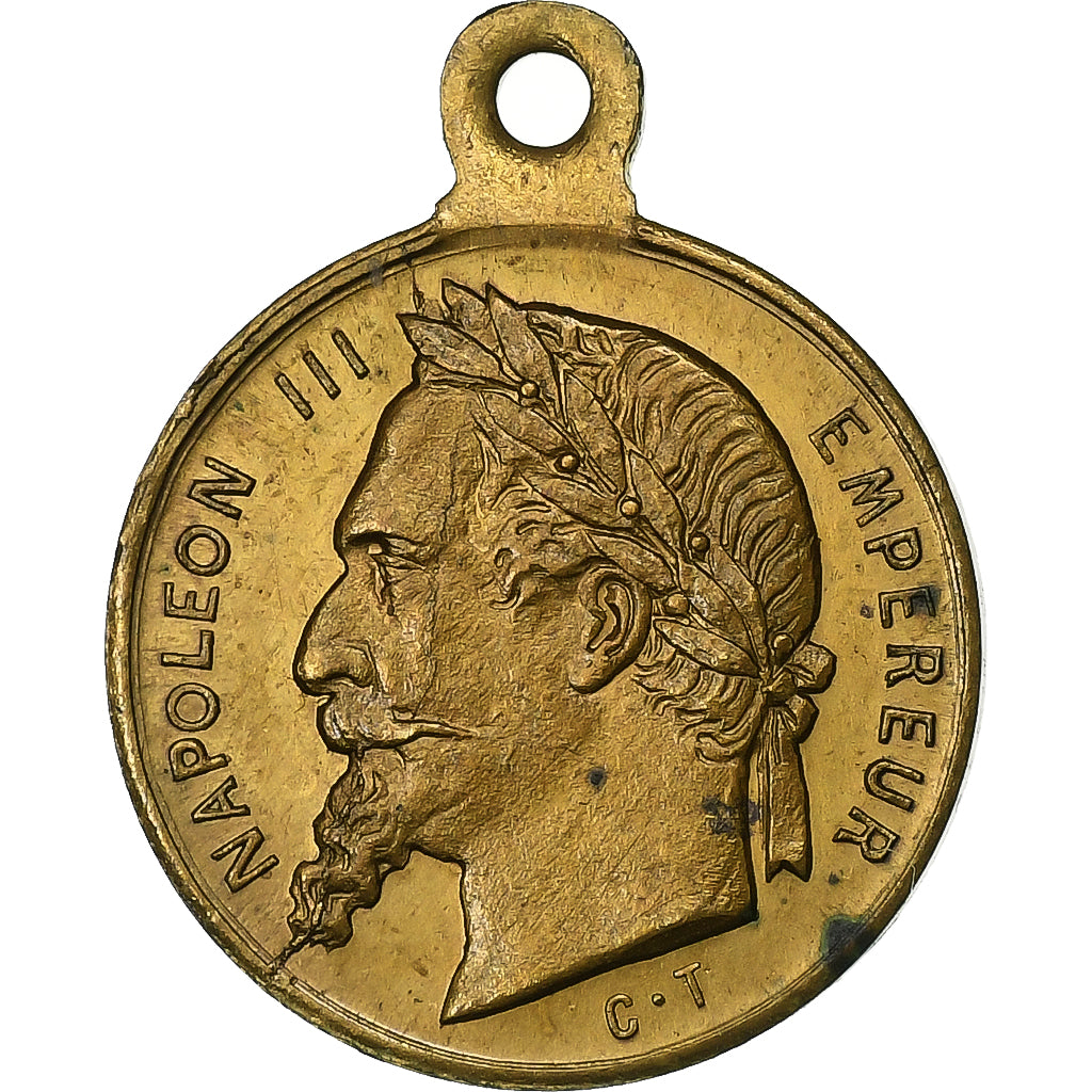 Frankreich, Medaille, Napoléon III, Fêtes de Lille, 1867, Messing, SS+