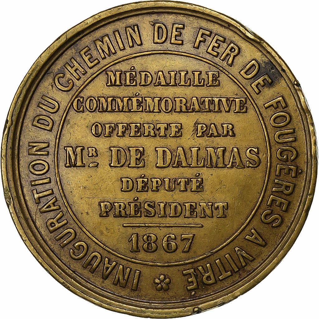 Frankreich, Medaille, Inauguration du Chemin de Fer de Fougères à Vitré