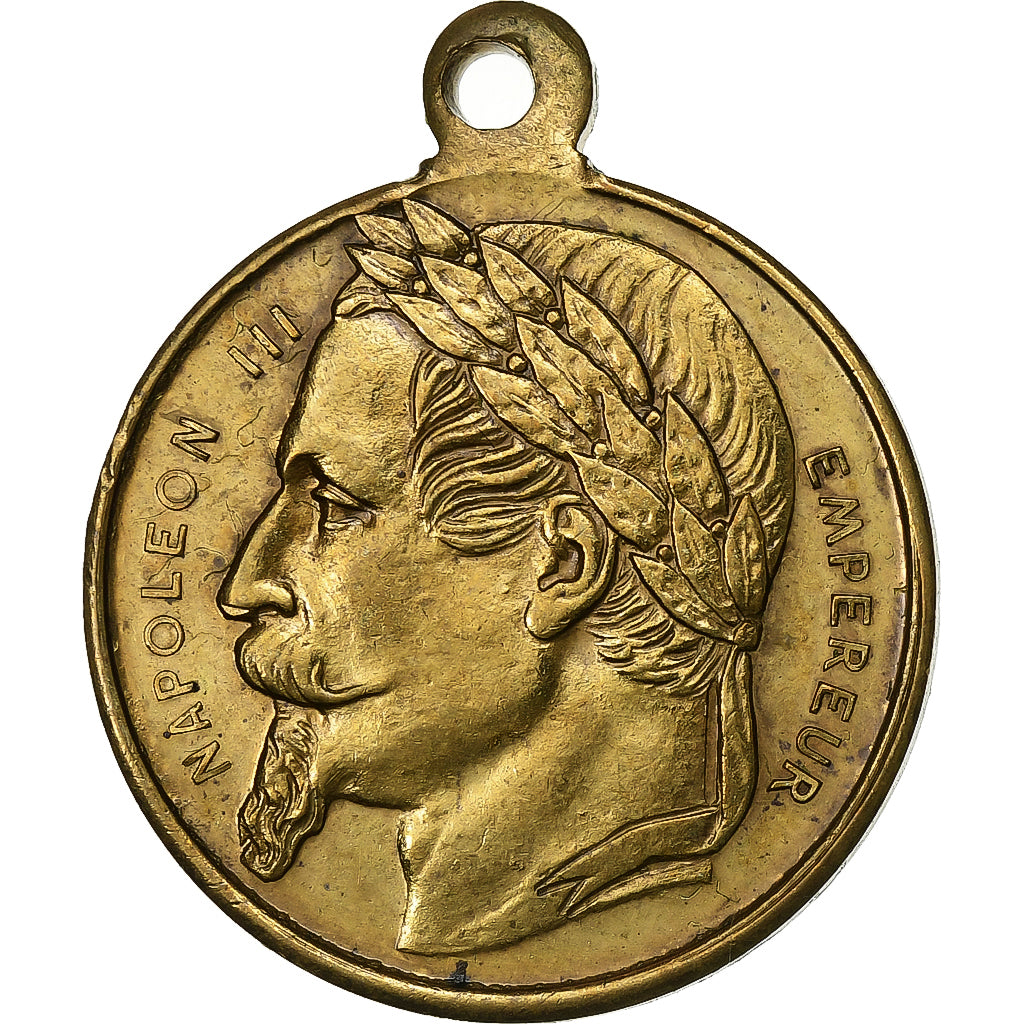 France, Medal, Napoléon III, Concours Agricole de Rouen, 1868, Brass, AU(55-58)