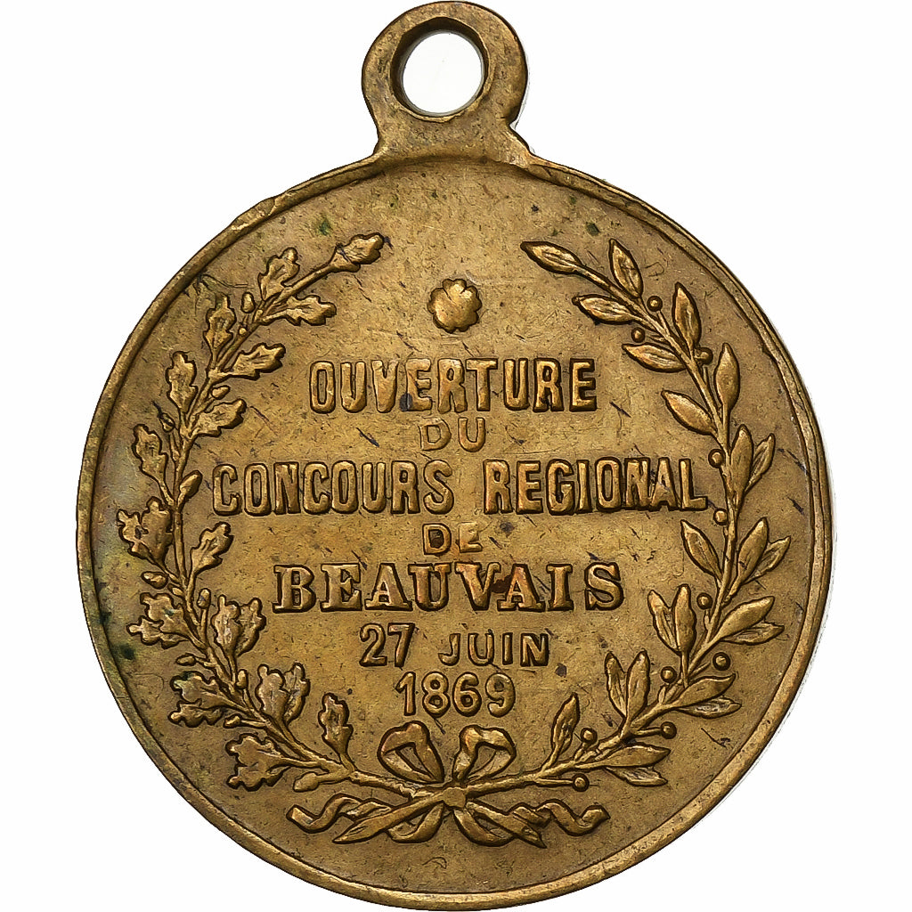 France, Médaille, Impératrice Eugénie, Concours Régional de Beauvais, 1869