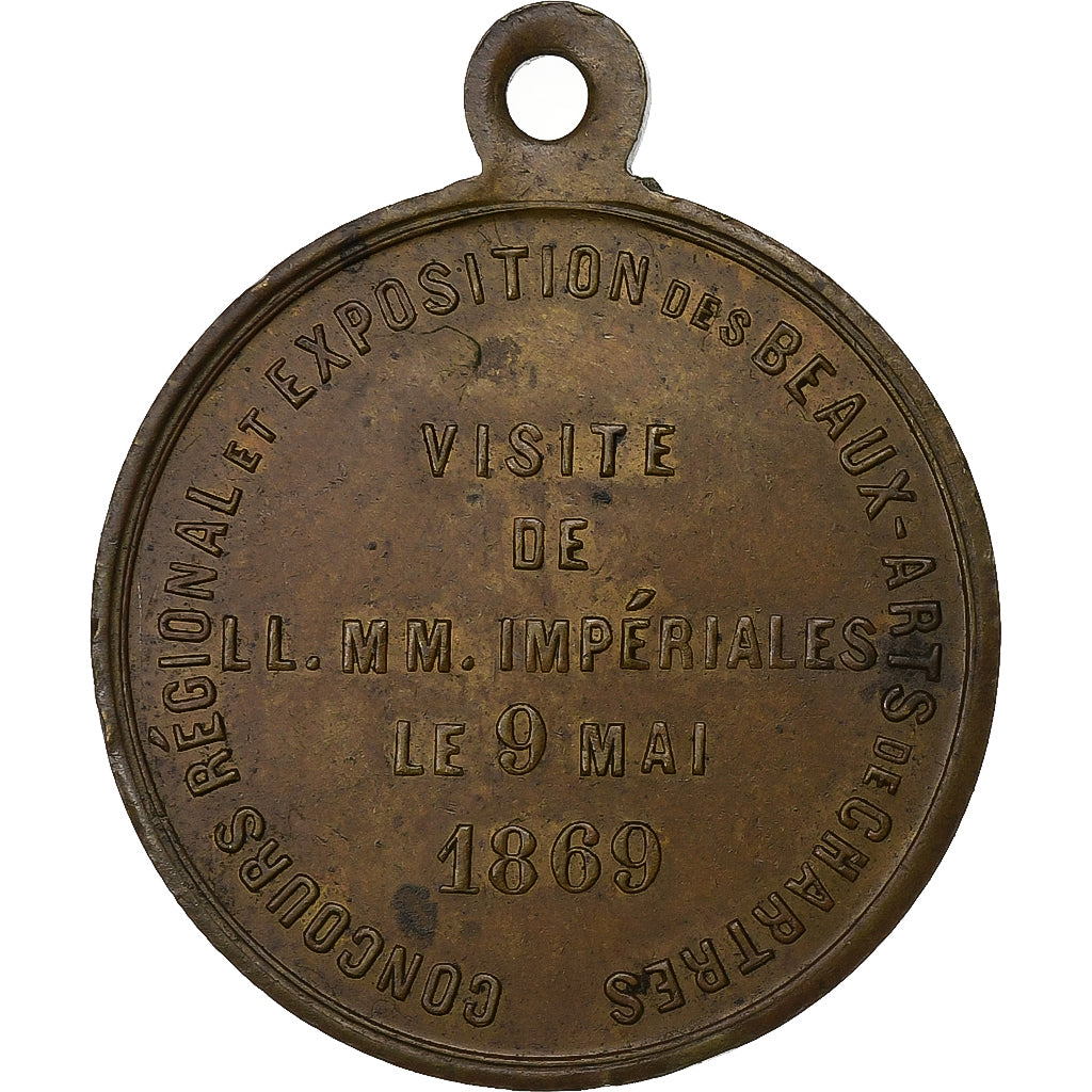 Frankreich, Medaille, Exposition des Beaux Arts de Chartres, 1869, Messing, SS+