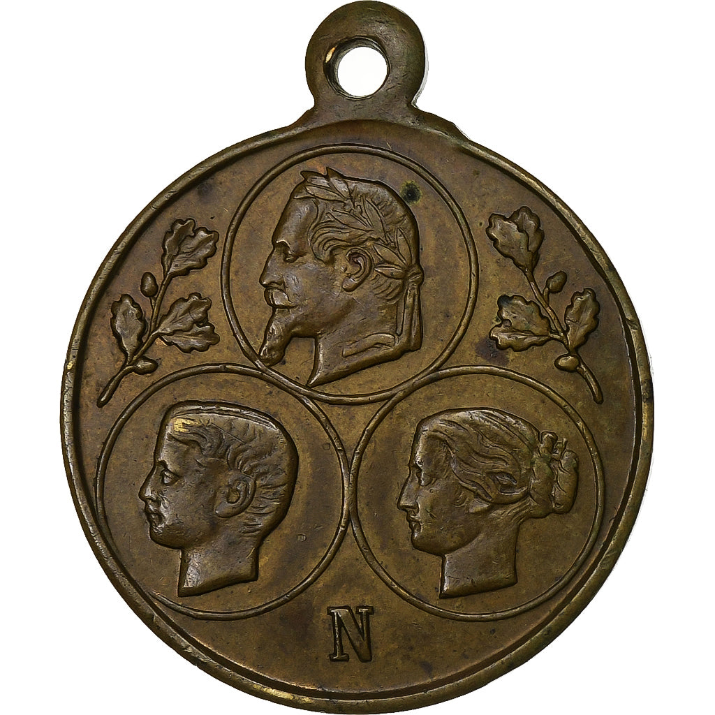 Francia, medaglia, Napoléon III, Exposition Internationale Maritime du Havre