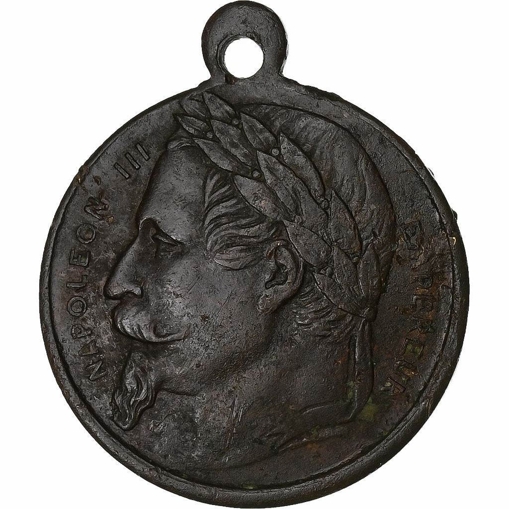 Francia, medaglia, Napoléon III, Concours de Musique, Mantes, 1869, Rame, MB+