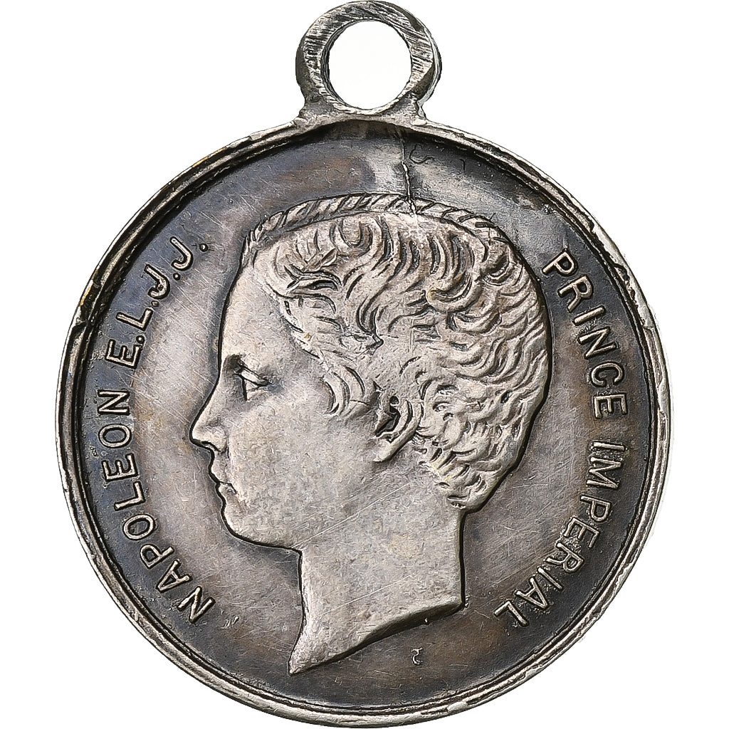 Francia, medaglia, Eugénie et le Prince Impérial, Silvered Brass, Trotin, BB+