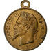 Francia, medalla, Napoléon III, Grand Concours Musical de Loches, 1870, Latón