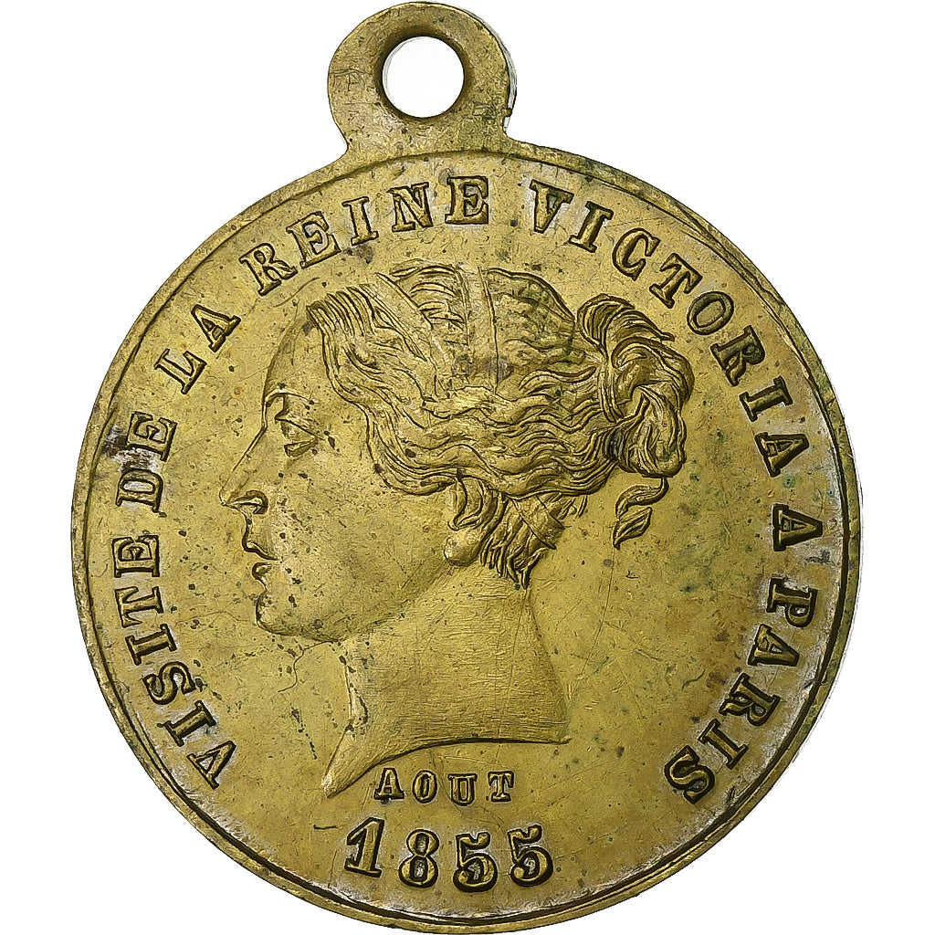 Francia, medaglia, Visite de la reine d’Angleterre, séjour à St Cloud, 1855