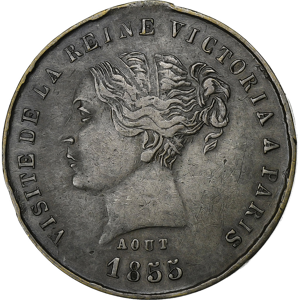 France, Medal, Visite de la reine d’Angleterre, séjour à St Cloud, 1855