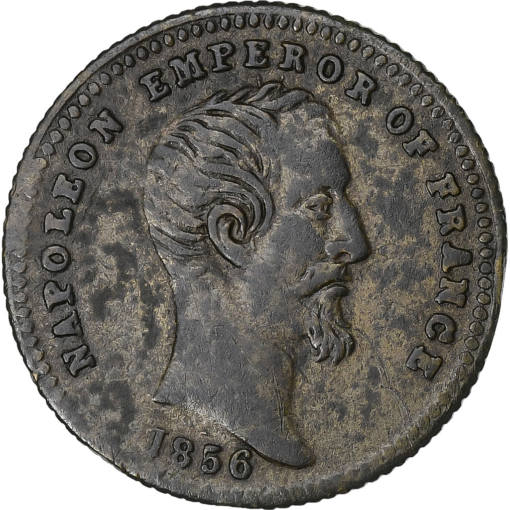 Frankreich, Medaille, Queen Victoria, Napoléon III, 1864, Messing, S+