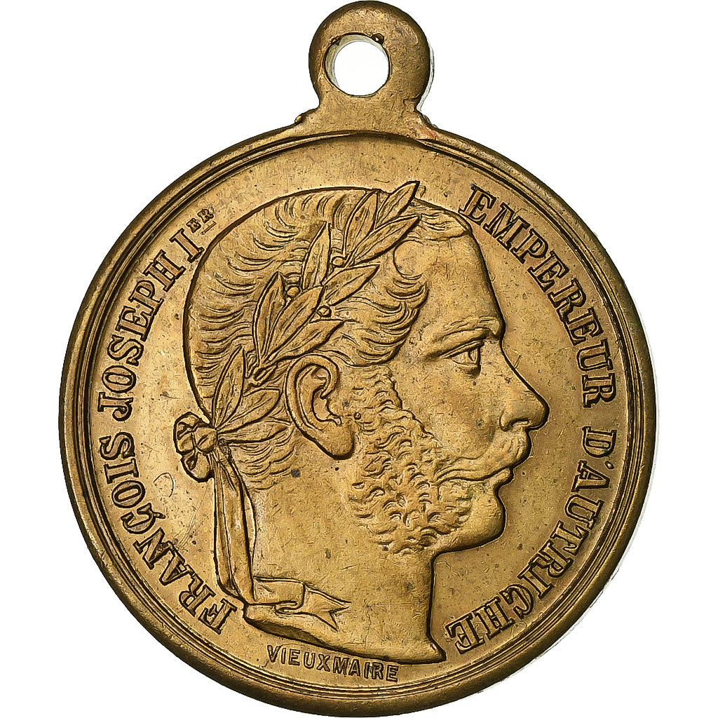 France, Medal, Visite de l'Empereur d'Autriche à Paris, 1867, Brass