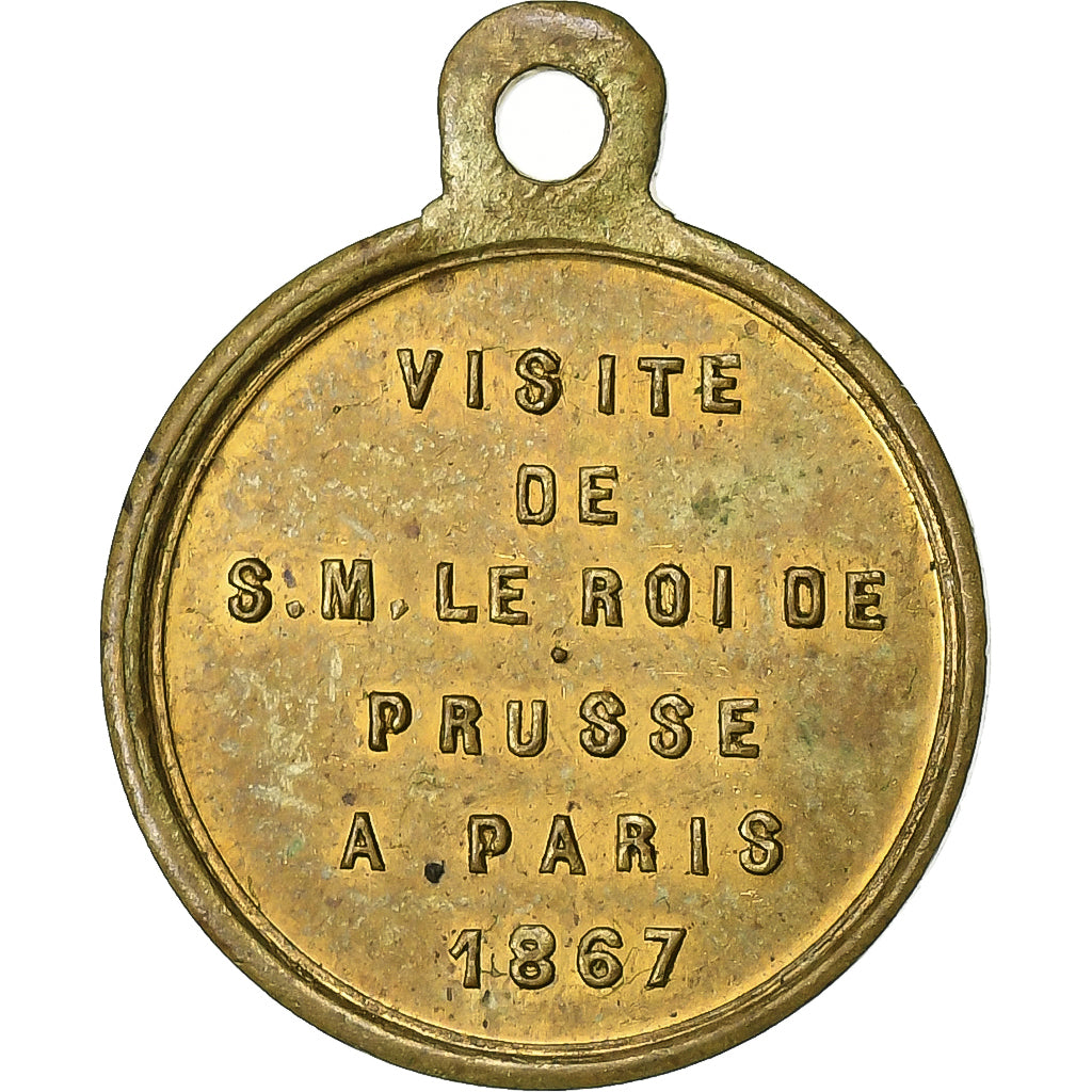 Francia, medalla, Visite de Guillaume Ier à Paris, 1867, Latón, MBC+