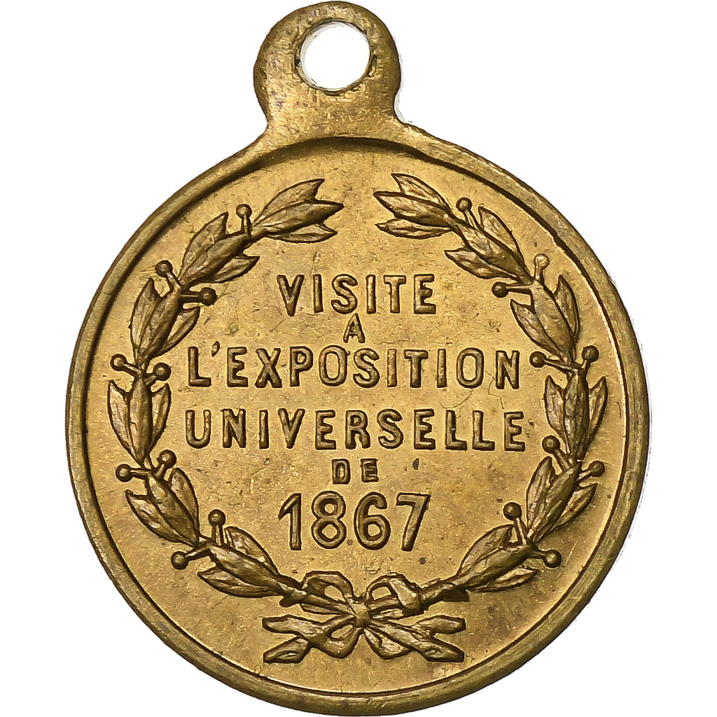 France, Medal, Visite d'Alexandre II à l'Exposition Universelle, 1867, Brass