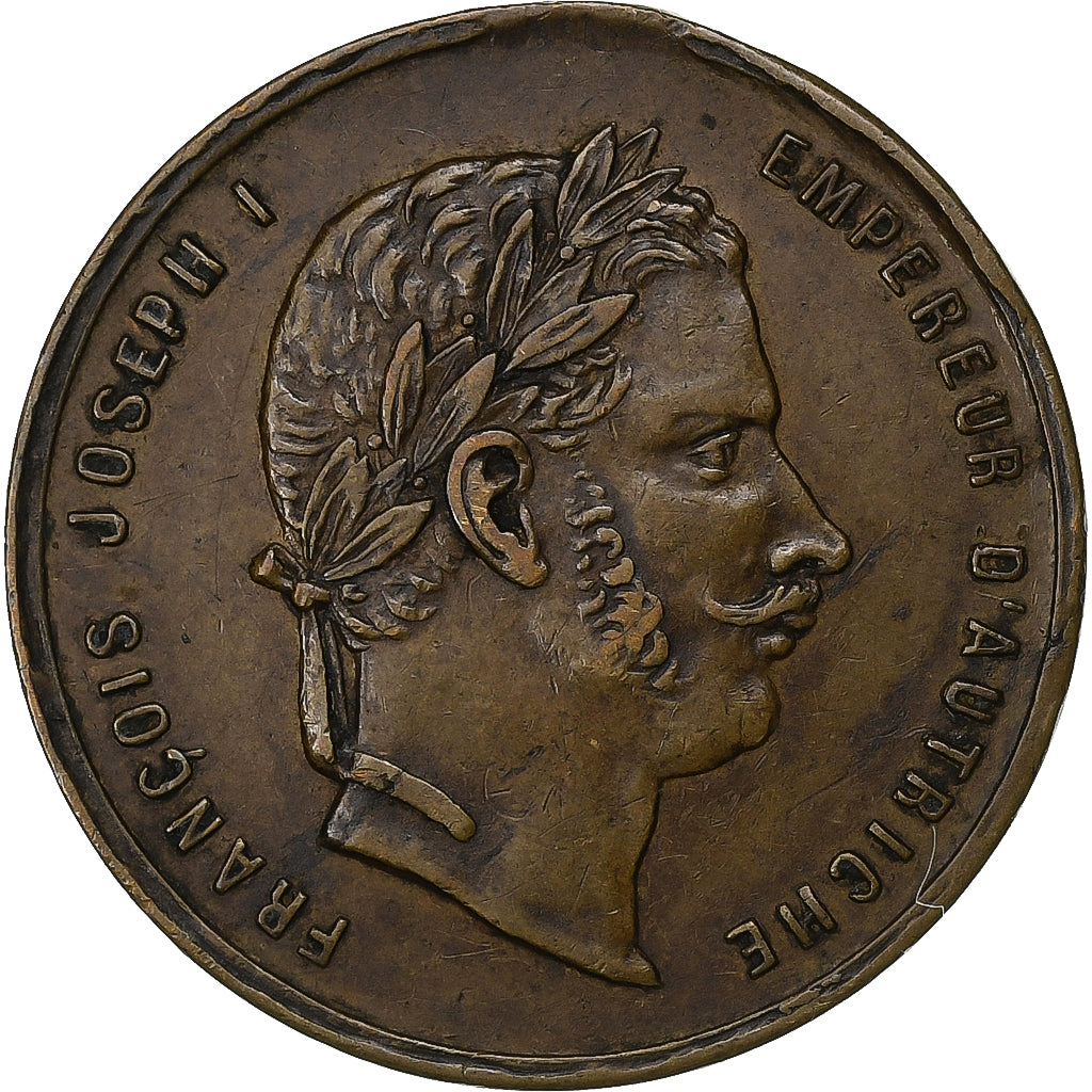 Frankreich, Medaille, Voyage de François-Joseph I à Paris, 1867, Messing, SS+