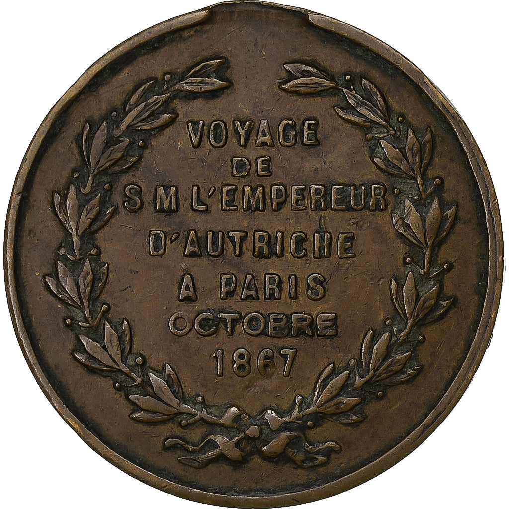 Frankreich, Medaille, Voyage de François-Joseph I à Paris, 1867, Messing, SS+
