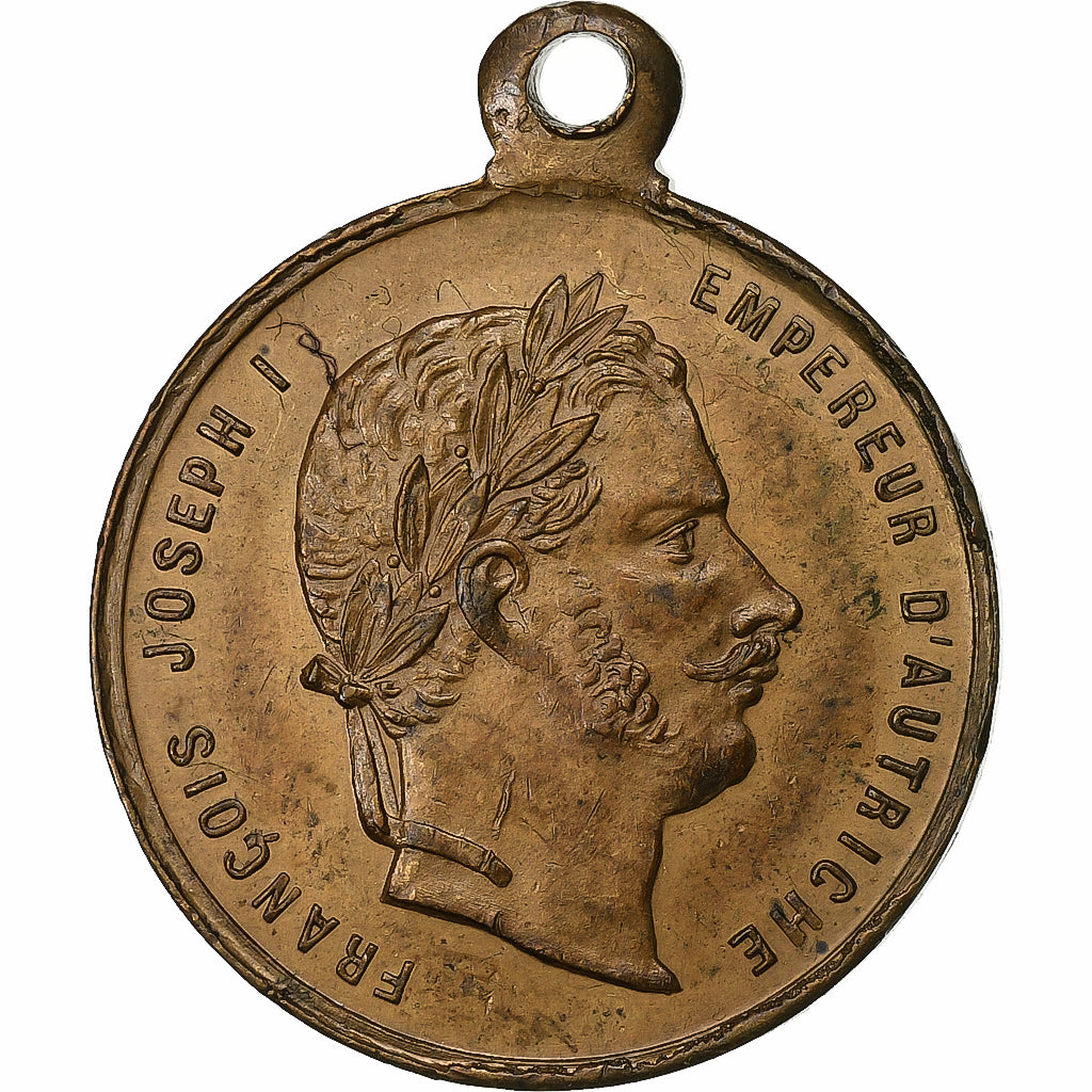 France, Médaille, Voyage de François-Joseph I à Paris, 1867, Laiton, TTB+
