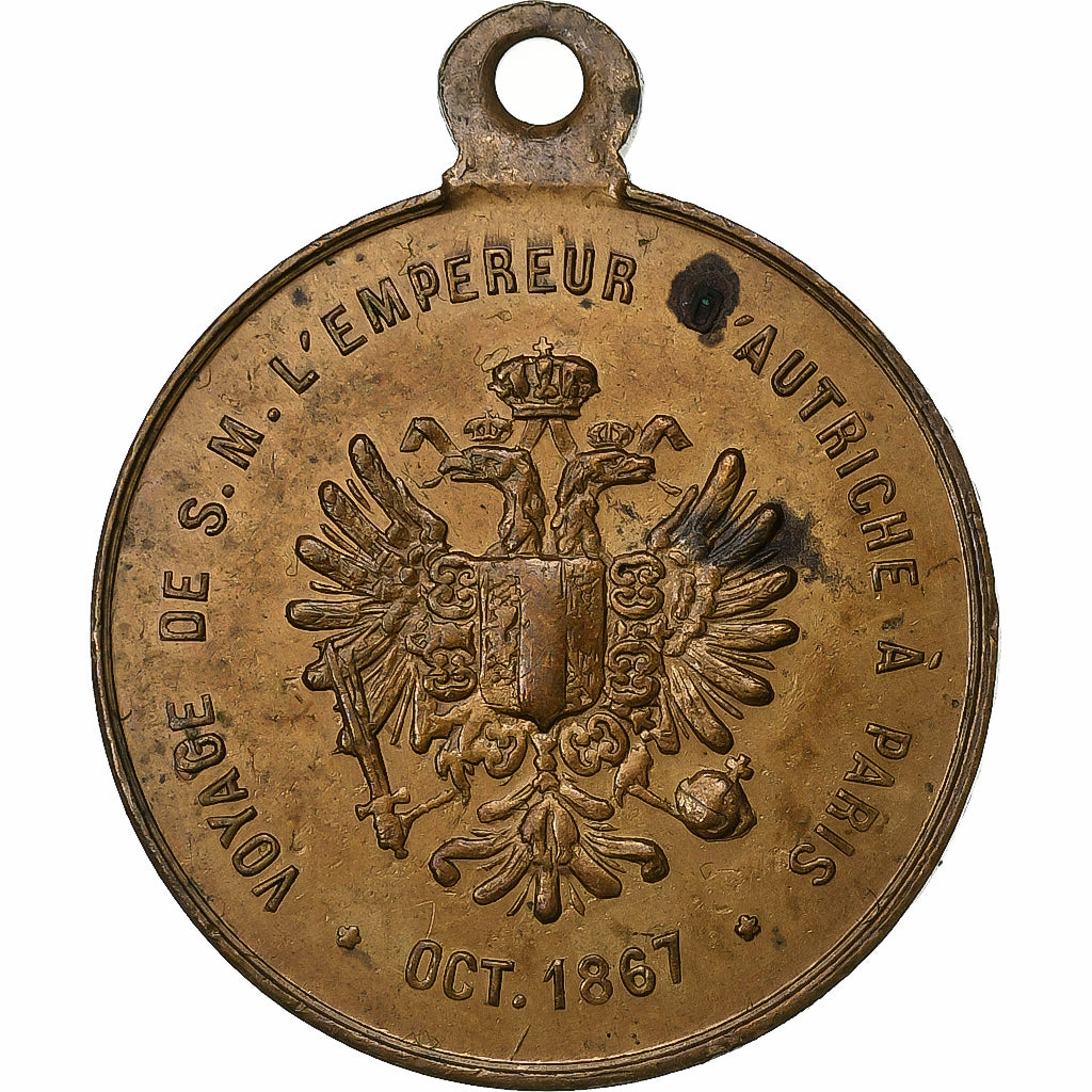 France, Médaille, Voyage de François-Joseph I à Paris, 1867, Laiton, TTB+