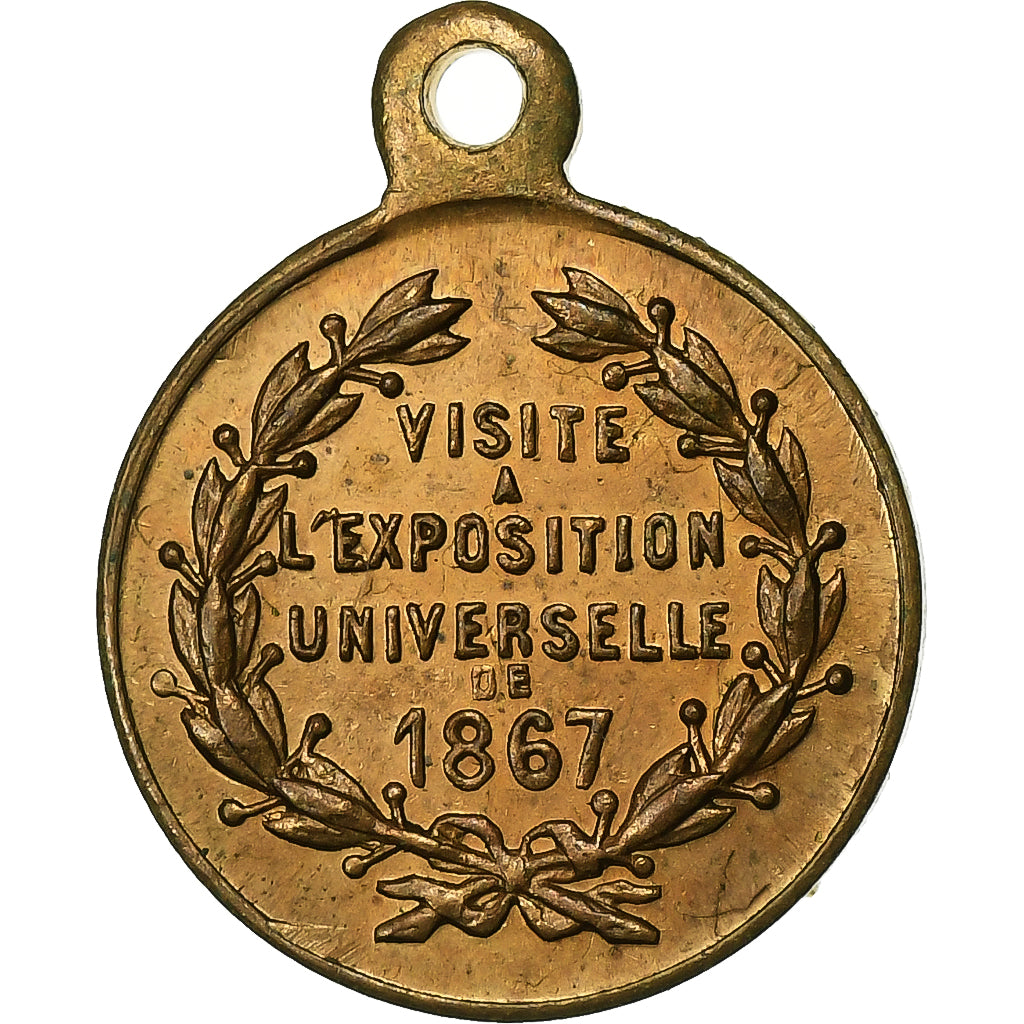 France, Medal, Visite d'Alexandre II à l'Exposition Universelle, 1867, Brass