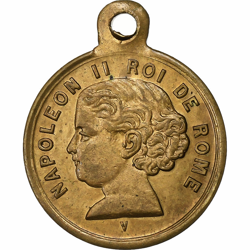 France, Medal, Napoléon II, Roi de Rome, 1832, Brass, AU(55-58)