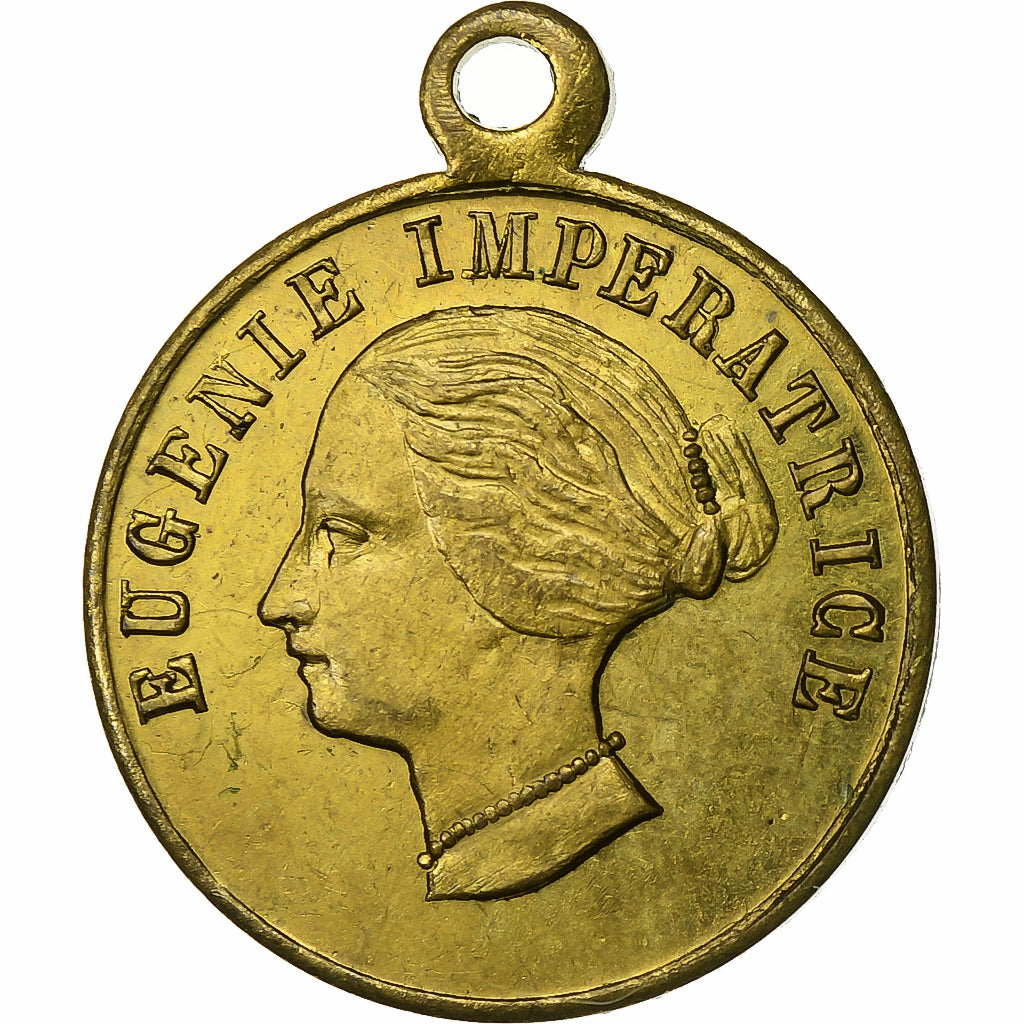 Francia, medalla, Mariage de Napoléon III et d'Eugénie, 1853, Latón, MBC+
