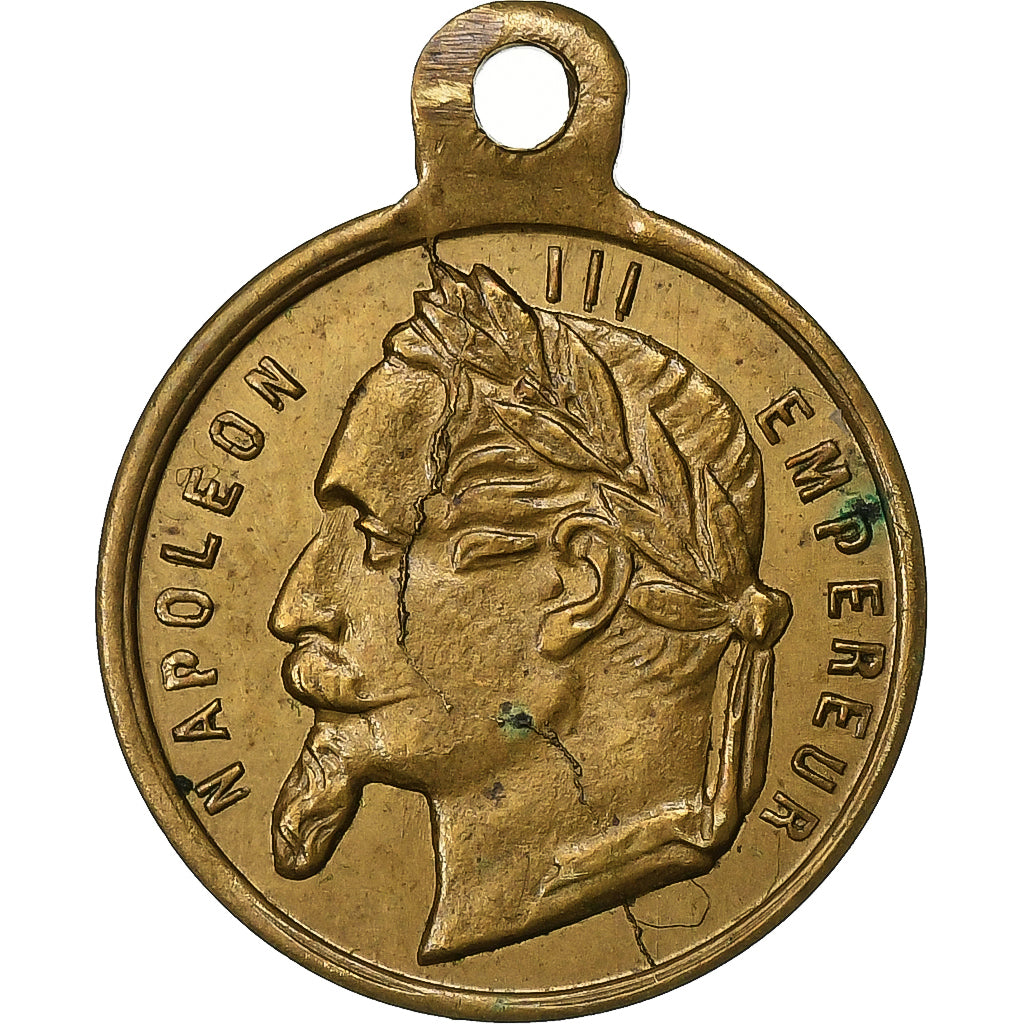 France, Medal, Naissance de Napoléon III, 1808, Brass, AU(50-53)