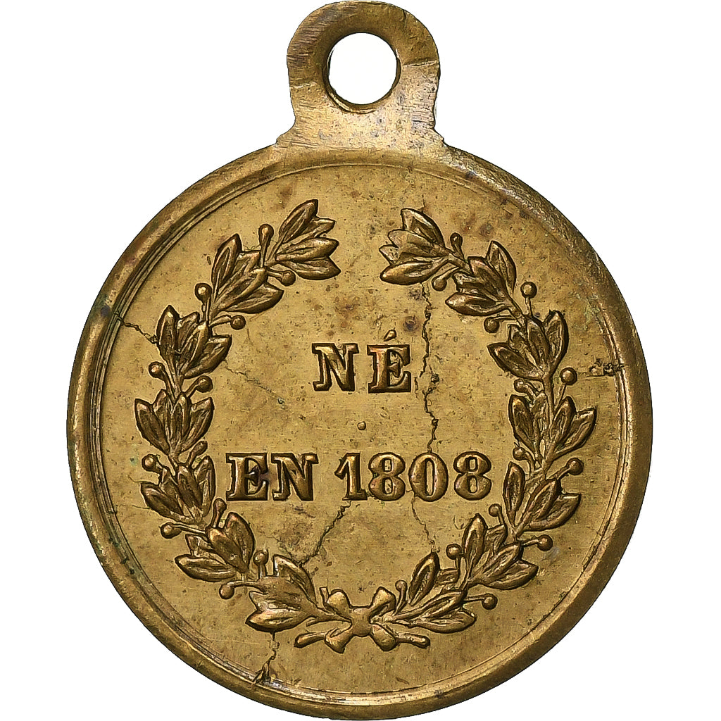France, Medal, Naissance de Napoléon III, 1808, Brass, AU(50-53)
